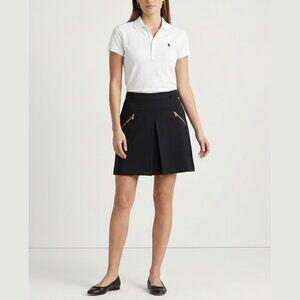 RIVER WOODS Preppy Black/Navy A-line Skirt Womens EU 40 Academia Old Money Chic